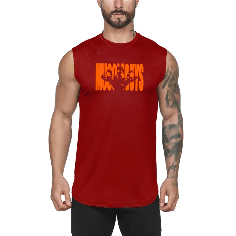 Майка Muscleguys для спортзала мужская майка бодибилдинга и фитнеса рубашка