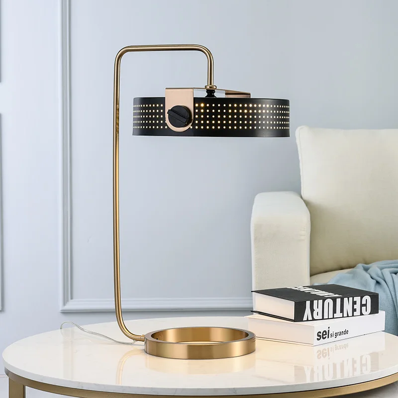 Noary золото черный металл Настольная лампа для отеля Спальня деко дома|Настольные