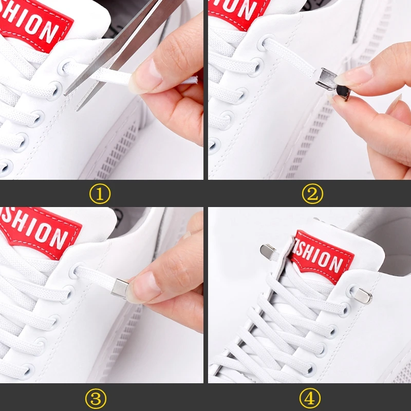 Elastic Shoelaces No Tie Shoe laces Outdoor Leisure Sneakers Quick Safety Flat Shoe lace Kids And Adult Unisex Lazy laces 1 Pair