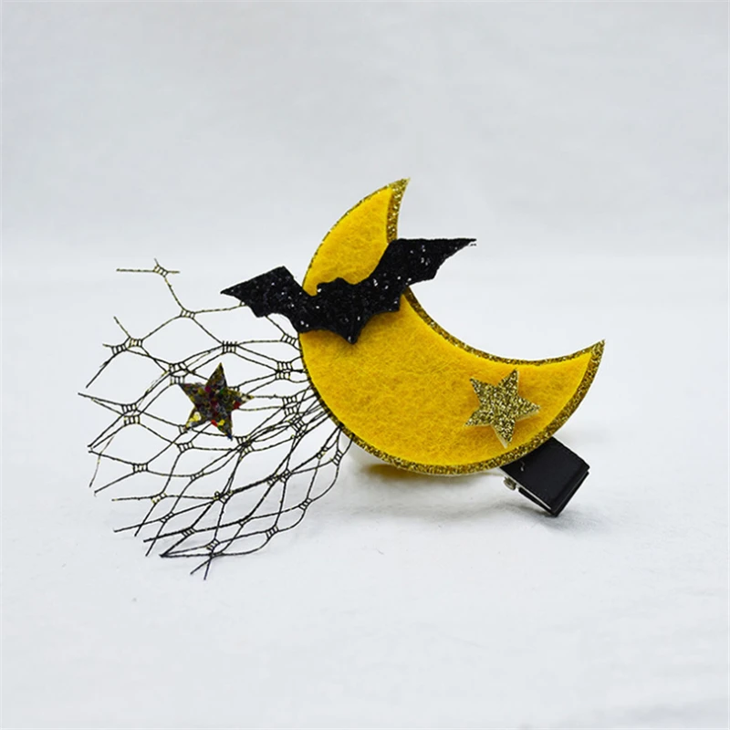 Заколка для волос Детская в виде тыквы летучей мыши с блестками 10 шт./лот - купить