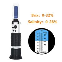 2 in 1 salinity refractometer 0 28 brix 0 32 sugar meter salinity refractometer salt water 0 10 test salinometer atc