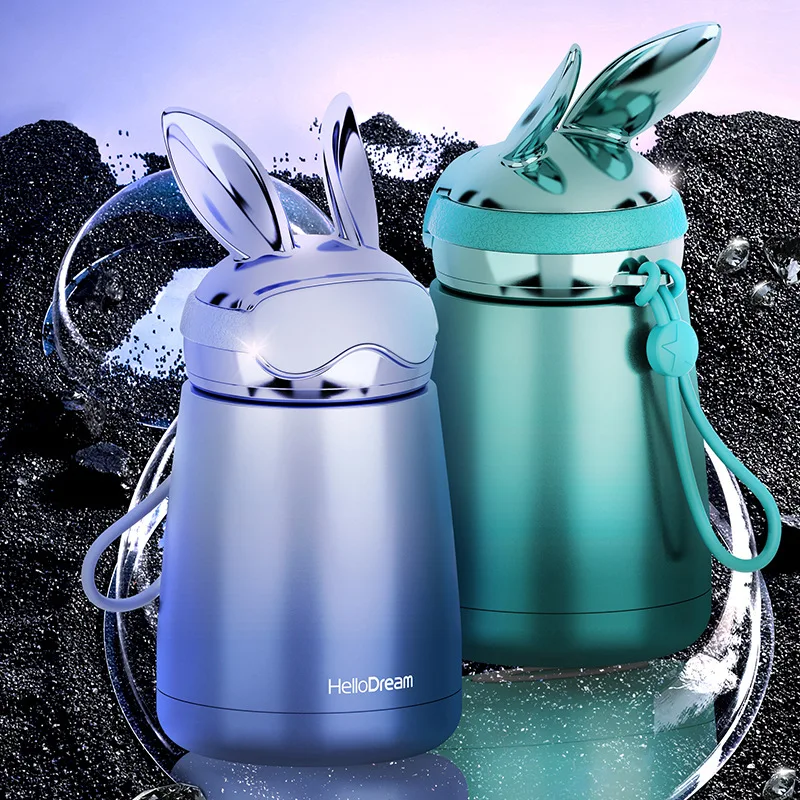 Портативный термос в форме милого кролика 4 цвета Изолированная бутылка для воды