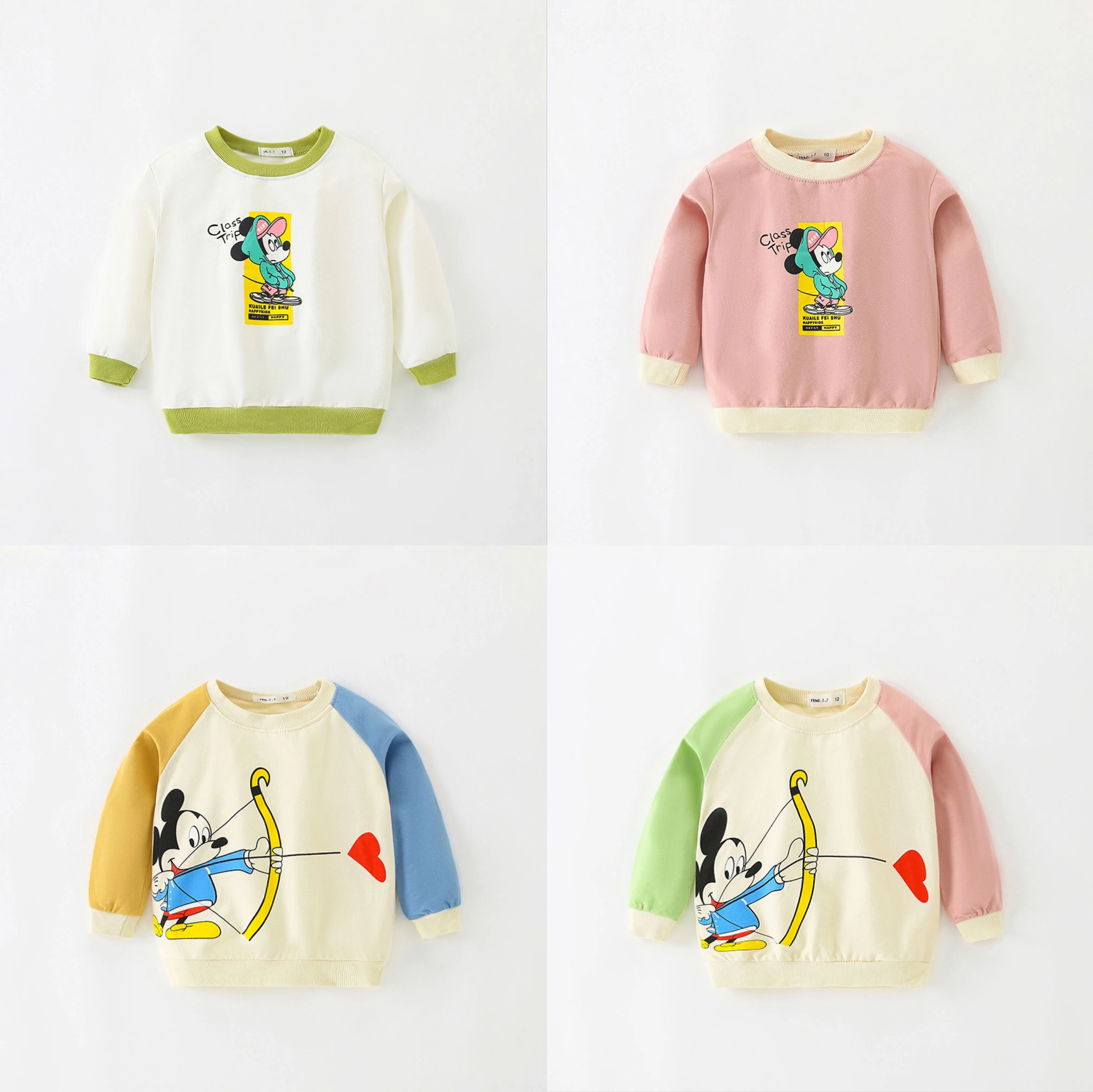 Детский хлопковый свитер с длинным рукавом на осень/весну|Тройники| |