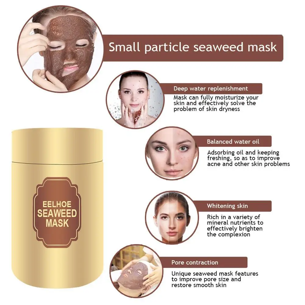

80g Natural Seaweed Mask For Face Moisturizing Hydrating Face Skin Pores Anti Care Shrink Algae Mask Acne Whitening Mask Se V9V4