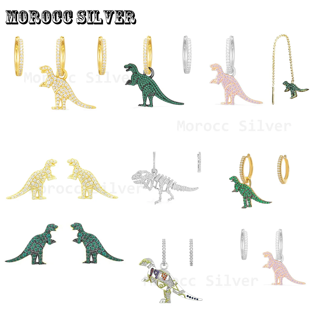 

S925 Sterling Silver Jewelry 1:1 Copy, High Quality Personality, Color Bone Dragon Series Women's Earrings