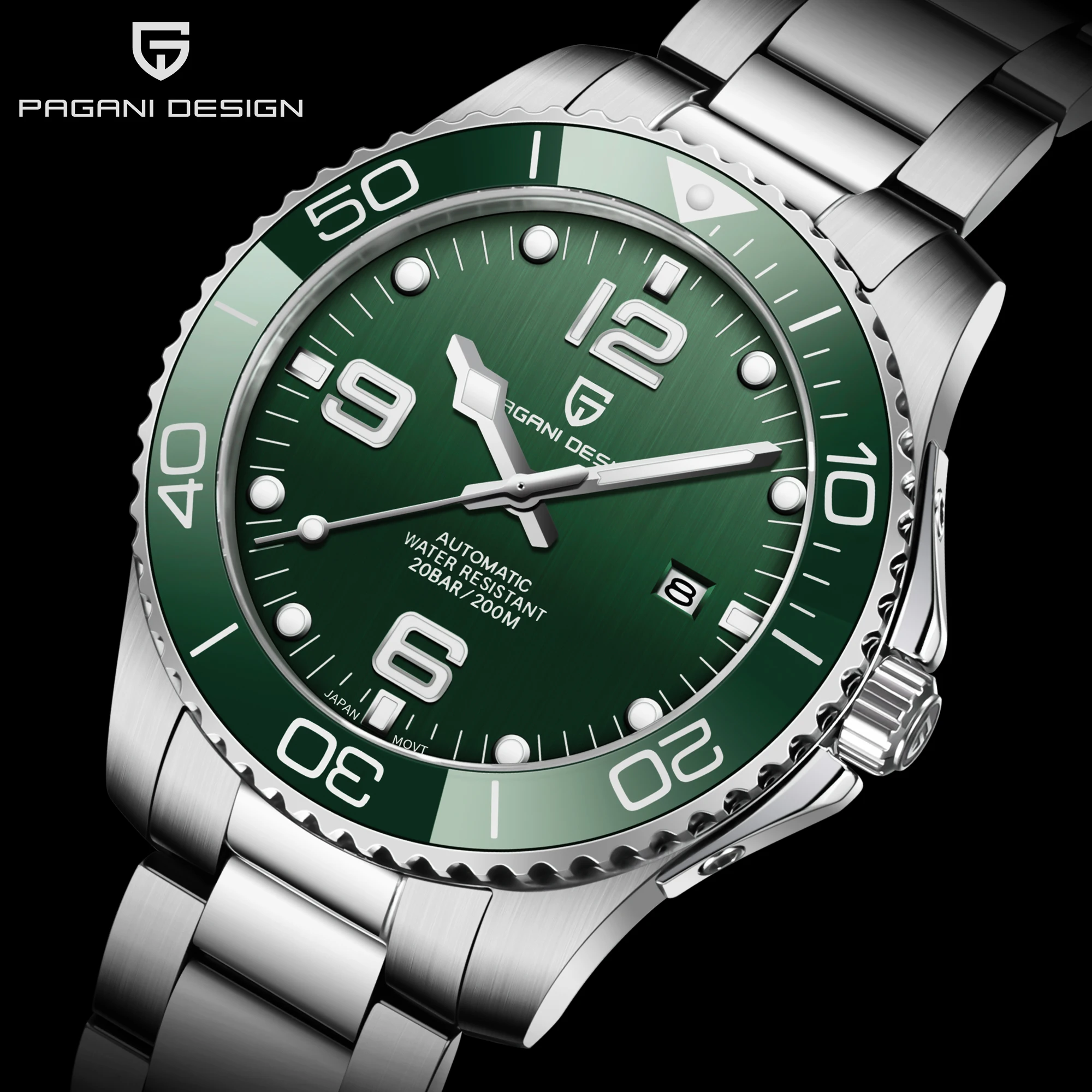 

PAGANI DESIGN Top Fashion Luxury Men' Automatic Mechanical Watch 42mm Sapphire Glass Stainless Steel Luminous Watch reloj hombre