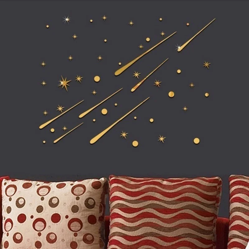 Fshion 3D метеоритные звезды Вселенная съемка блестящая Звезда Наклейка на стену