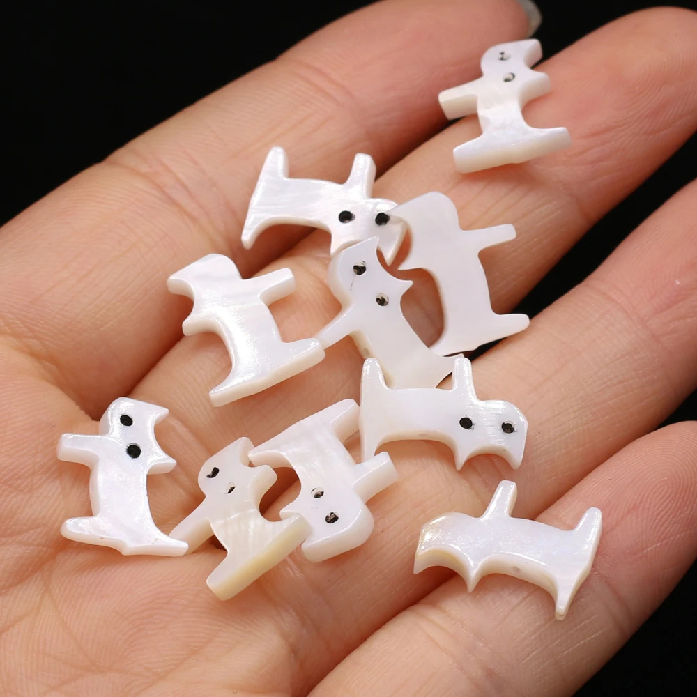 

10pcs Exquisite Cat Shape Shell Bead Accessories Natural Freshwater Shell Bead for Jewelry Necklace Bracelet Theme Party Making