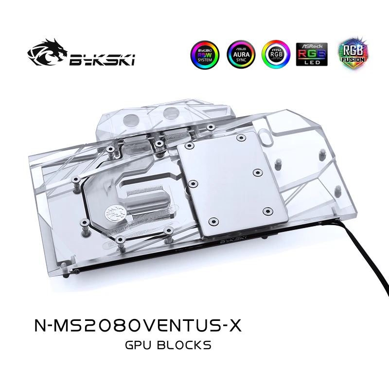 Bykski N-MS2080VENTUS-X полное покрытие видеокарты блок водяного охлаждения для MSI RTX2080 8G