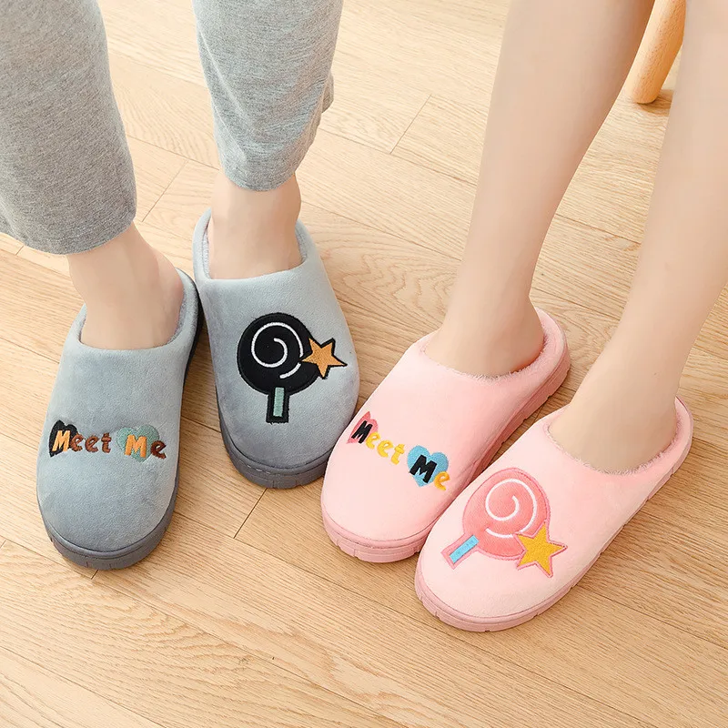 

New Winter Women Shoes Slippers Comfy Memory Foam House Anti-Slip Indoor Outdoor Warm Cute Mute Lovers Cartoons Candy Lovely