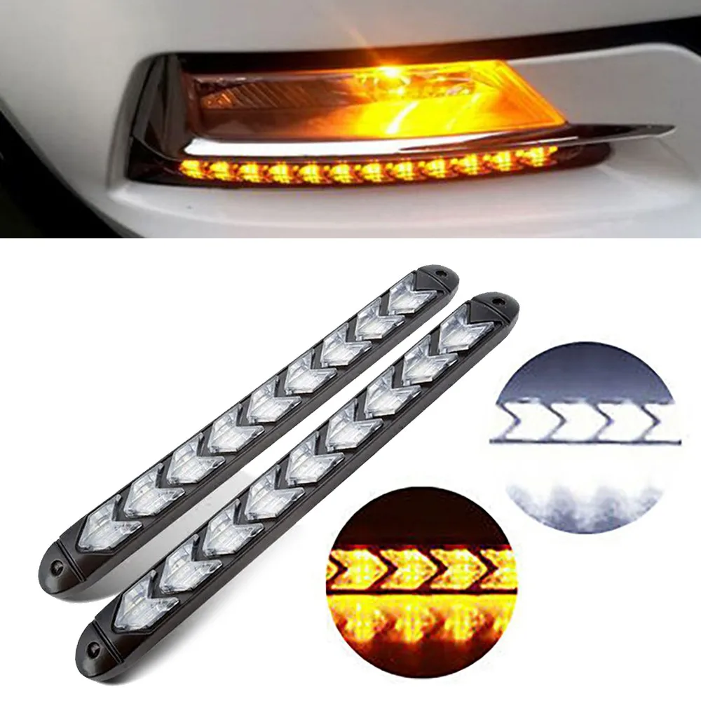 

SMD 3030 Car Lights Switchback Turn Signal Accessory Amber/White Flasher Flowing Strip Parts
