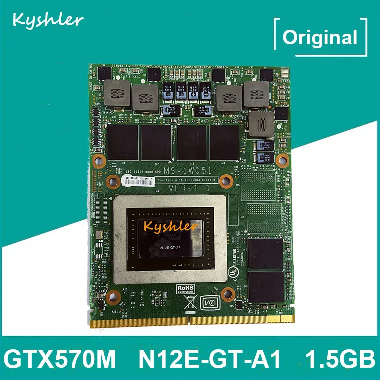 Оригинальная видеокарта GTX570M GTX 570M N12E-GT-A1 для MSI 16F1 16F2 1761 GT60 GT70 GT683 GT680 GX680 GT780 GX780 GT660 -