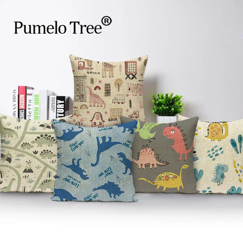 

Динозавр Подушка с принтом мультяшных животных планшетов Подушка Наволочка 45x4 5 оформление дивана