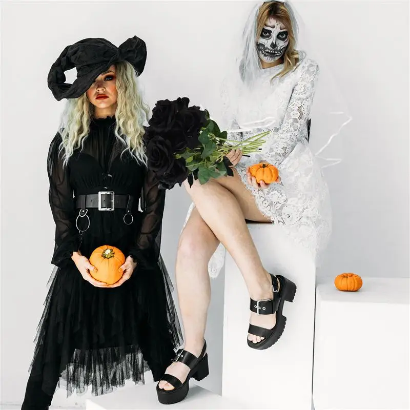 10pcs/set Artificial Black Rose Flower Halloween Gothic Flowers Wedding Home Christmas Party Fake Decor | Дом и сад