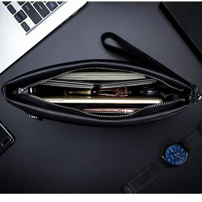 BULLCAPTAIN Unisex clutch bag wallet leather men bag Business  fashion men casual bag for  iPad Handbags Men Clutch Bag