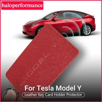 model3 car leather key card holder protector cover key for tesla model 3 2021 accessories tesla model y accessories model three