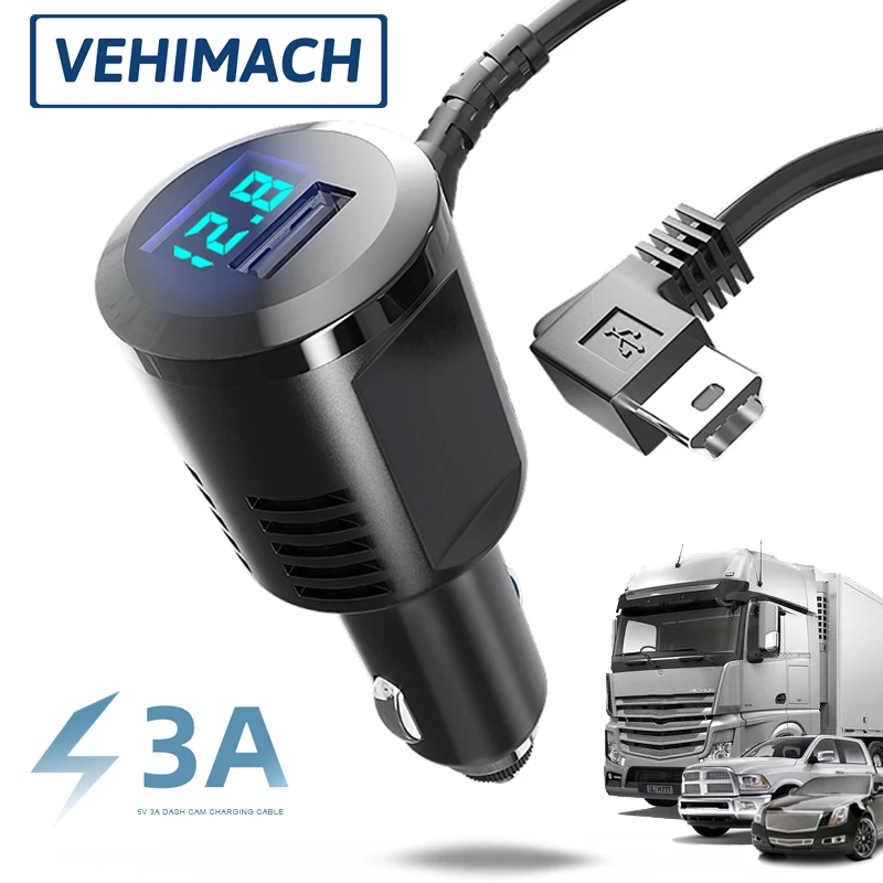 Цифровой дисплей кабель для прикуривателя Mini Micro USB 3 5 м В А|Кабели адаптеры и