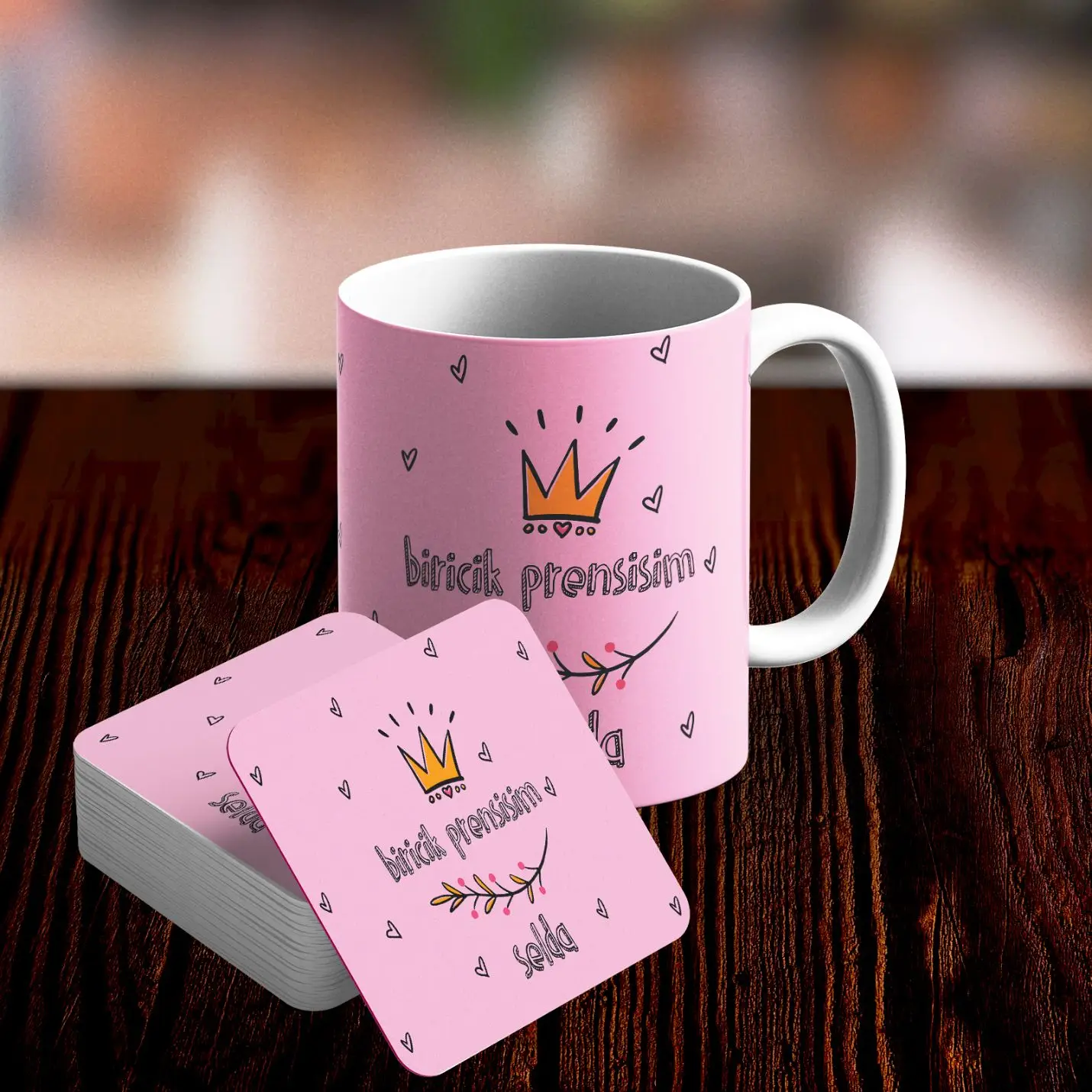 

Personalized Romantic Mug and Underlay Set-26
