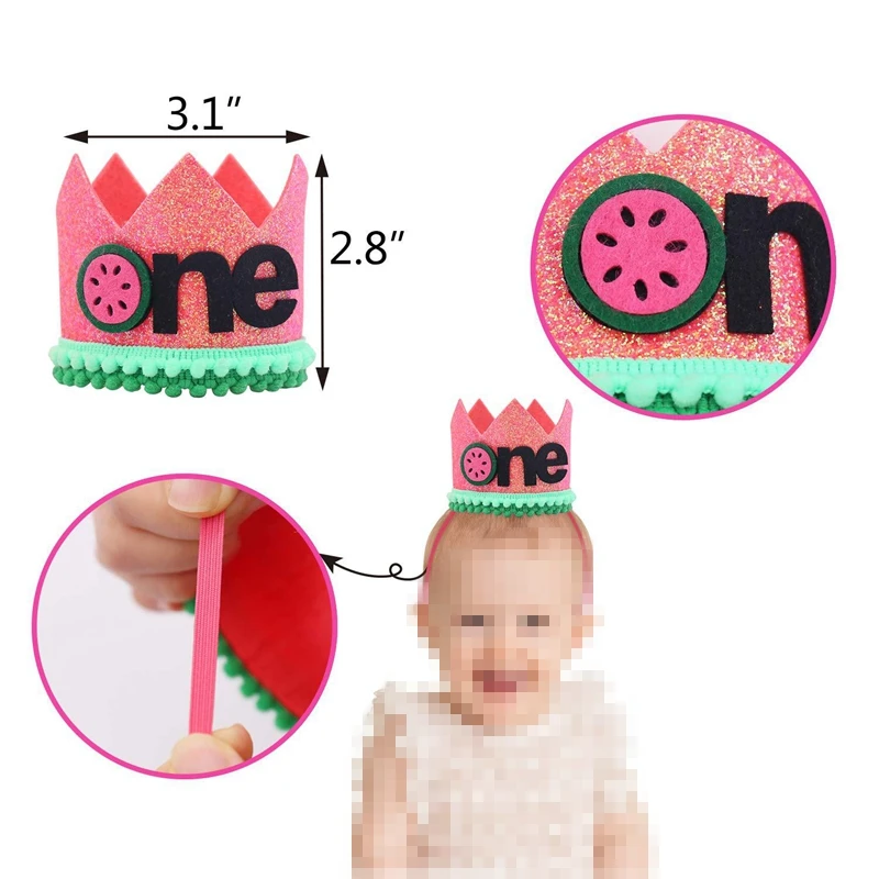 Арбузный флаг шляпа торт Топпер детский первый день рождения фрукты