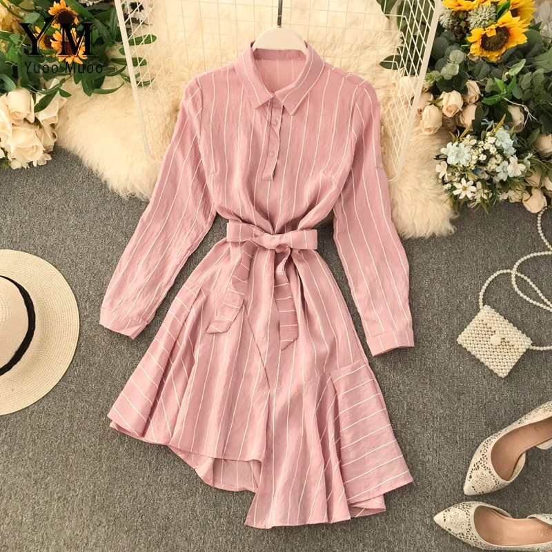 YuooMuoo модное женское платье рубашка 2019 Осень Новый дизайнерский обтягивающий с