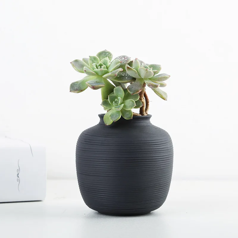 Простая черная керамическая ваза для ароматов современный набор ароматерапии