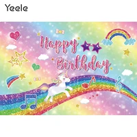 yeele rainbow unicorn photocall baby birthday party photography backdrop photographic backgrounds for photo studio