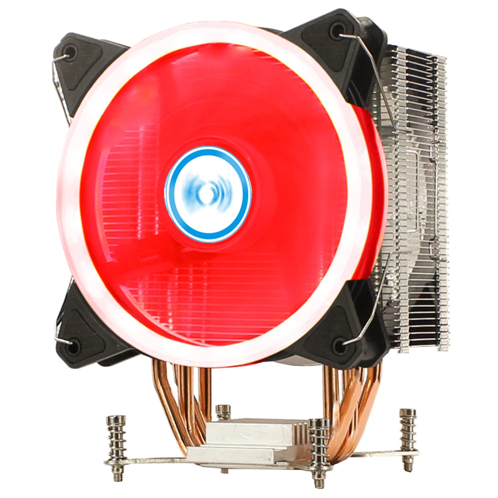 

Aurora Red Light 4Pin Temperature Control RGB 120mm Cpu Cooler Fan 4 Heatpipe Square IML For Socket Intel LGA 2011V3 X79 Kit