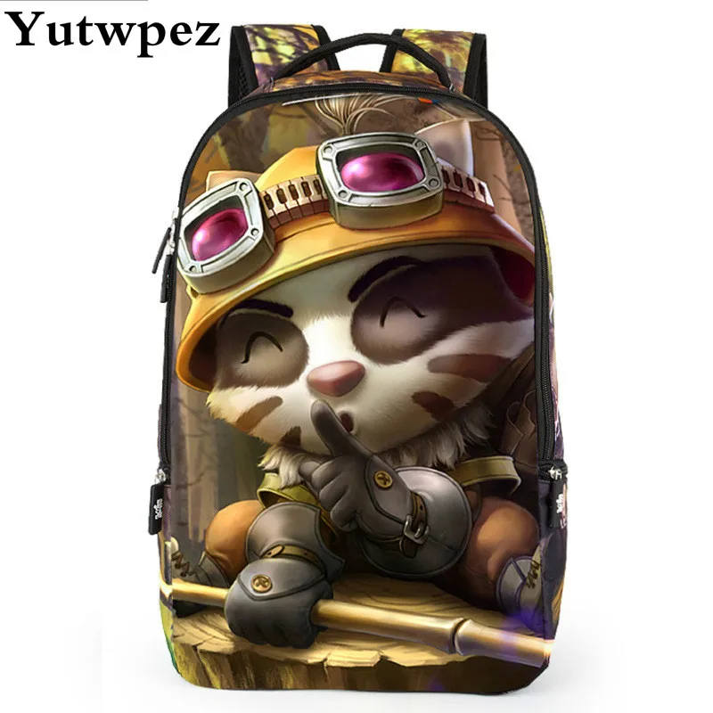 Школьные сумки LOL игра Teemo Ezreal студенческий рюкзак 3D мультфильм ребенок