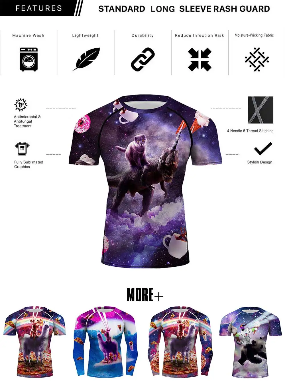 Космическая кошка галактика Мужская футболка с коротким рукавом для тренировок