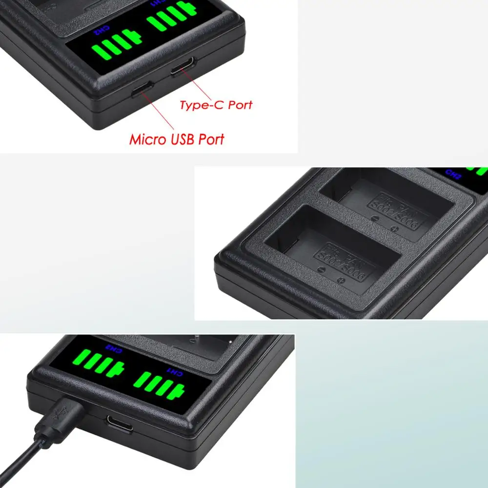 

Batmax CGA-S006 CGR S006E S006 Battery +LED Dual USB Charger with Type C for Panasonic DMC-FZ7 FZ8 FZ18 FZ28 FZ30 FZ35 FZ38 FZ50