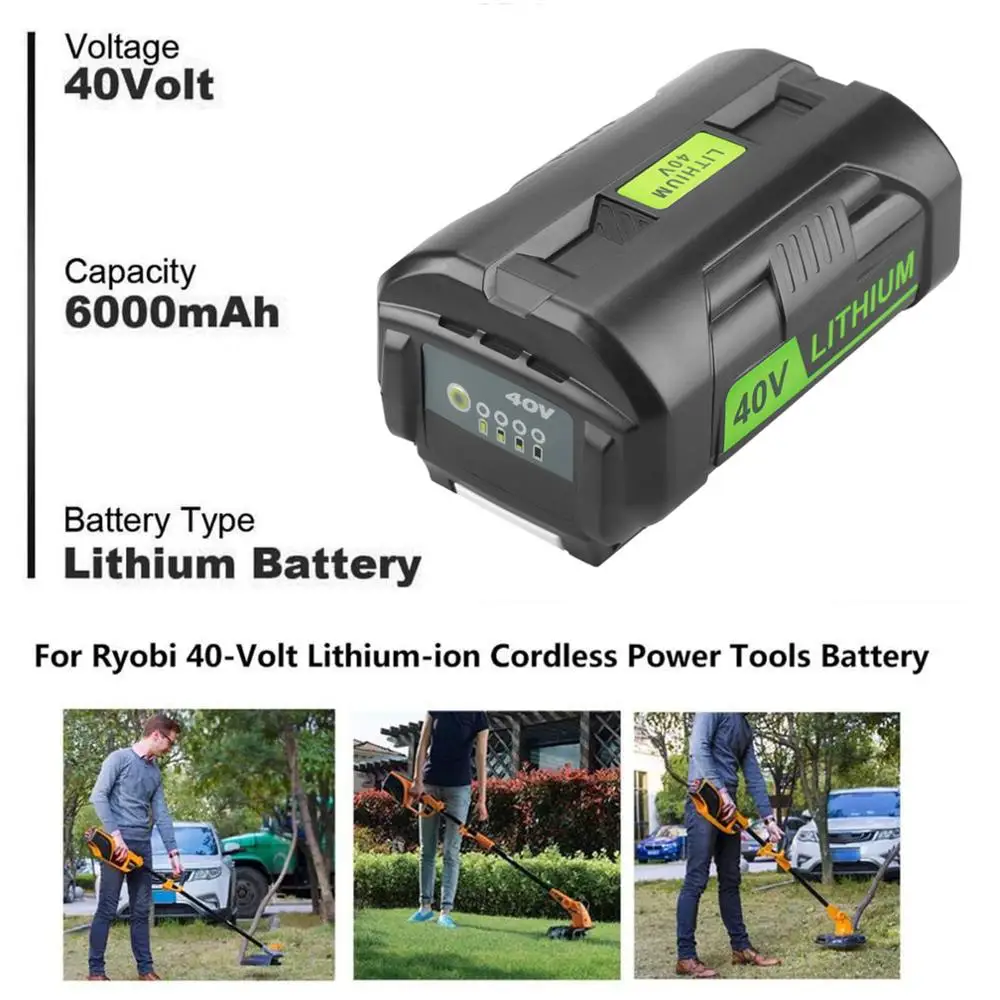 40V 6000 мА/ч 240Wh Батарея совместимый для Ryobi OP4026A OP4050 инструменты