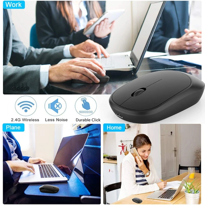 Wireless Mouse Simple Silent Optical 1600dpi Ergonomic Design Gift Computer Accessory 2.4 G Rechargeable | Компьютеры и офис