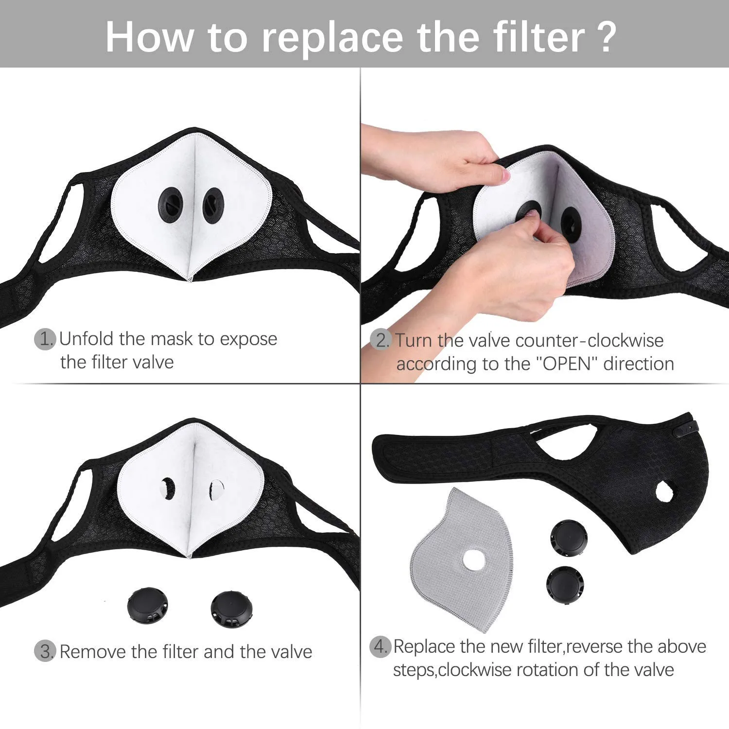 

Fashion Designer Face Mask Dust With 5 Filters Half Face Reusable Activated Carbon Dustproof Respirator Multiple Protection Mask