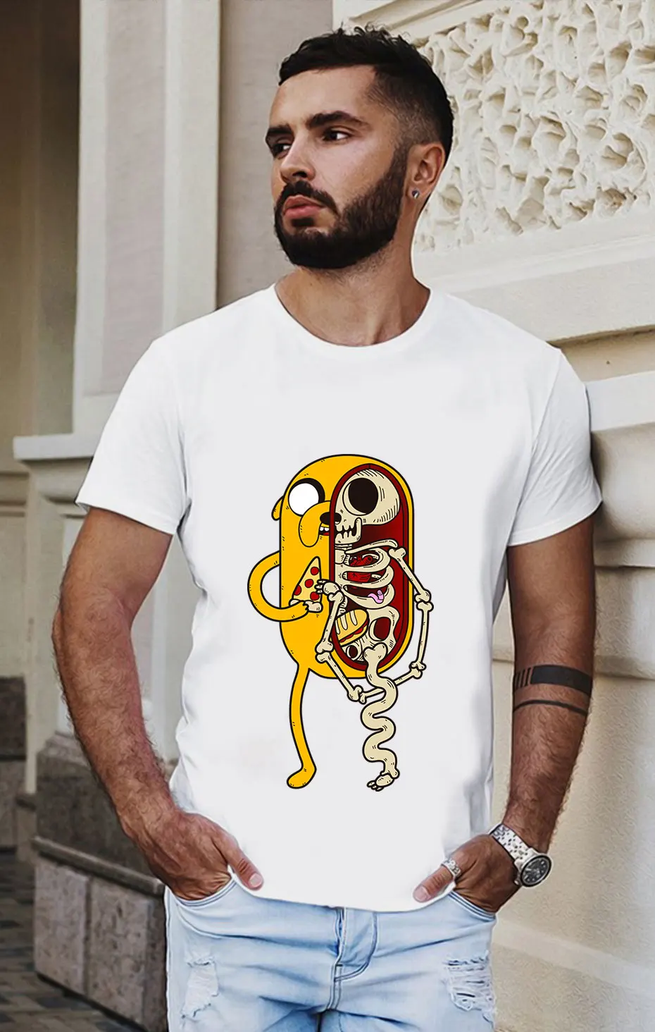Мужская футболка Adventure Time хорошая хлопковая Новая мужская Винтажная футболка с круглым вырезом
