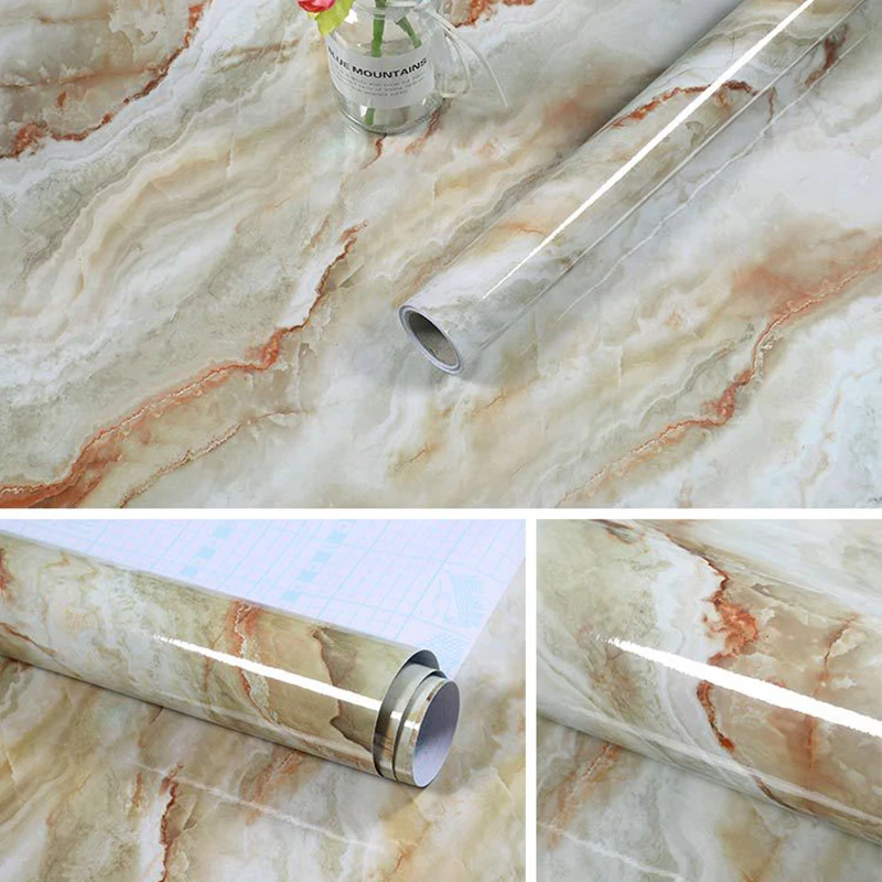 

1/3/5/10M Kitchen Marble Contact Paper PVC Wall Stickers Marble Cabinet Countertop Stickers Self Adhesive Waterproof Wallpaper