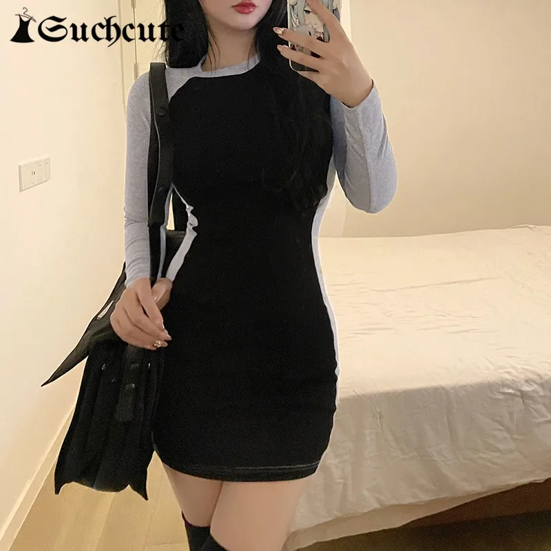 

Мини-платье сухие корейские модные Лоскутные Женские винтажные элегантные вечерние платья обтягивающие повседневные уличные платья