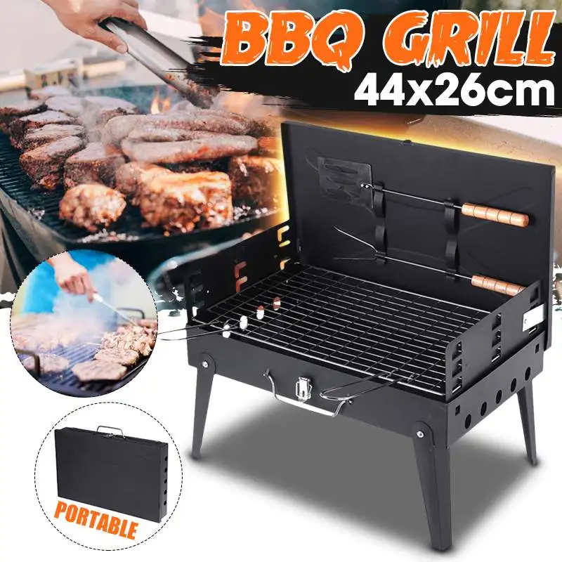 

Outdoor Foldable BBQ Grills Patio Barbecue Charcoal Grill Stove Stainless Steel Camping Picnic Barbecue BBQ Accessories Tools UK