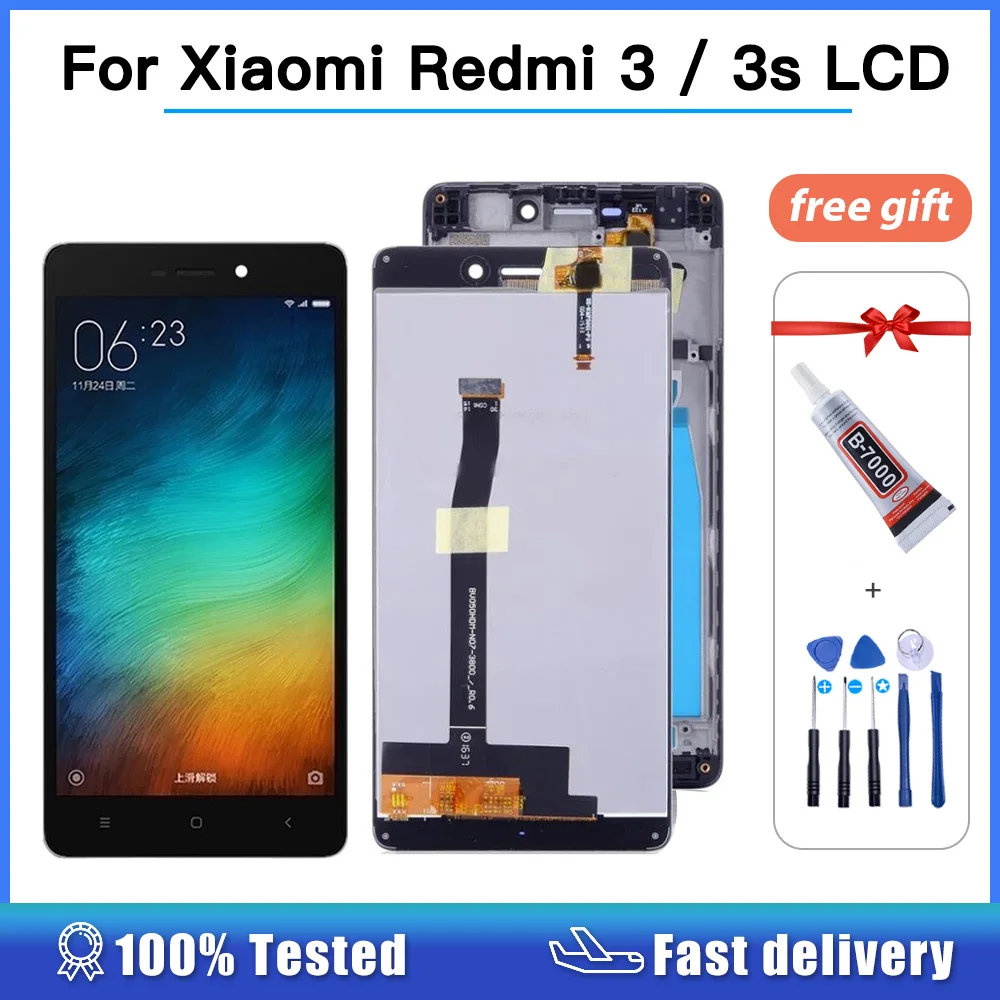 

5.0 Inch AAAA Quality LCD For Xiaomi Redmi 3 Lcd Display Screen Replacement For Redmi 3 3S LCD Digiziter Aseembly 100% tested