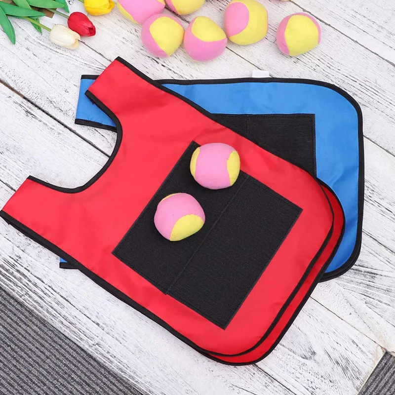 

Dodgeball Game Set - 2Pcs Kids Dodgeball Tag Sticky Vests with 10 Sport Dodge Balls for Indoor Outdoor Playground Games