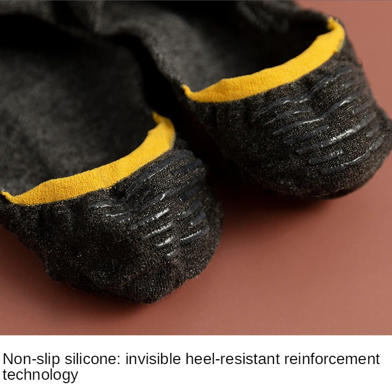 Four Seasons Men's Socks and Socks Thin Cotton Boat Socks Shallow Mouth Non-slip Deodorant Invisible Silicone Breathable Tide