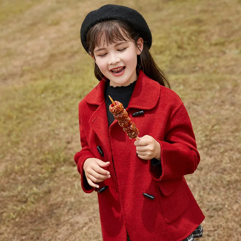 

Women's Fashion Long-sleeved Jacket Autumn and Winter New Style Korean Thick Cashmere Jacket Children's Clothing