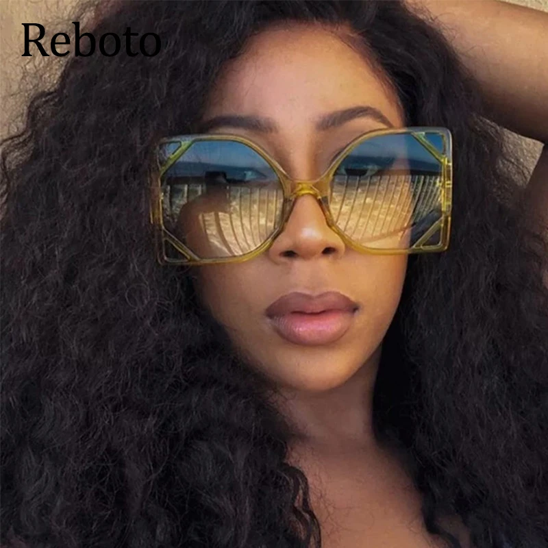 Очки солнцезащитные женские в большой оправе с градиентными линзами UV400|Женские