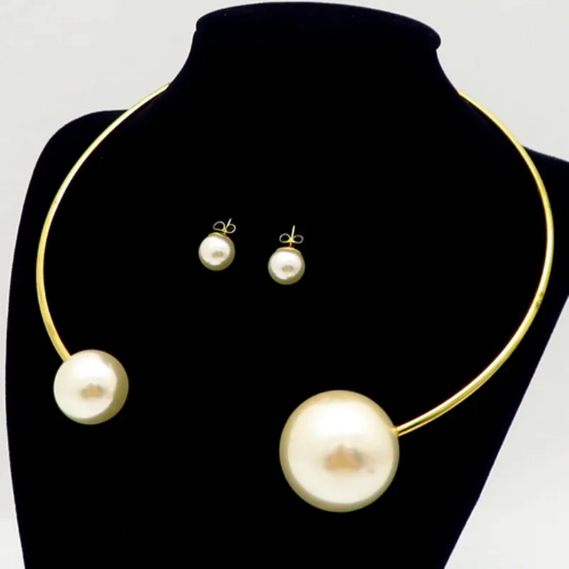 2019 мода двойной Имитация Жемчуга Цветок улыбка открытый колье ожерелье золото из