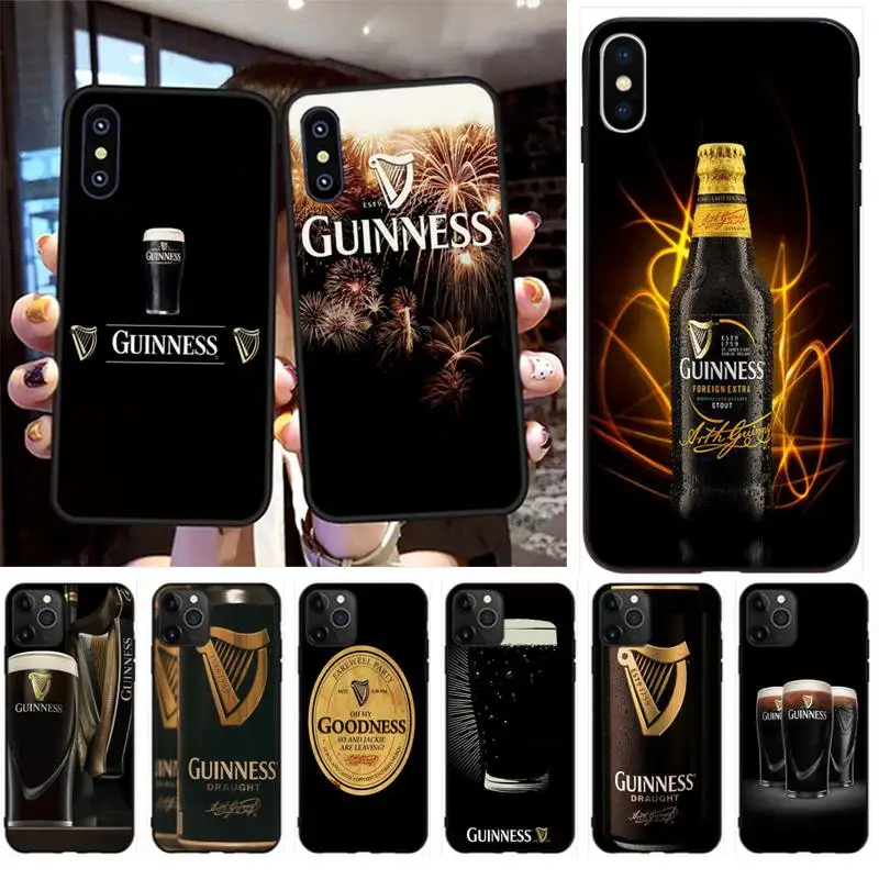 

PENGHUWAN black guinness beer Black TPU Soft Rubber Phone Cover for iPhone 11 pro XS MAX 8 7 6 6S Plus X 5S SE XR case