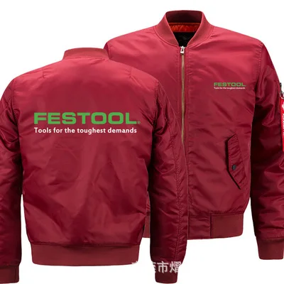 

New Fashion Autumn Winter Festool Logo Jacket Men Round Collar Baseball Flight Jacket Male Uniform Coat