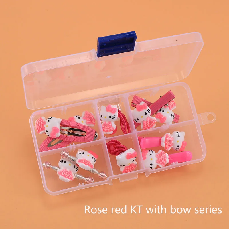 1 коробка акриловые hello kitty с эластичными лентами для волос заколки для волос около 10 шт. резинка для волос Детские аксессуары Kawaii - Цвет: 10pcs B KT series