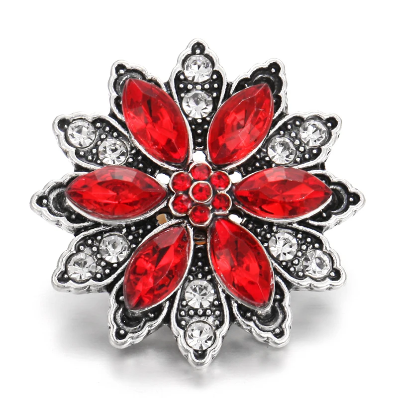 6 шт./лот новые ювелирные изделия с кнопками 18 мм красный цветок любовь кнопки