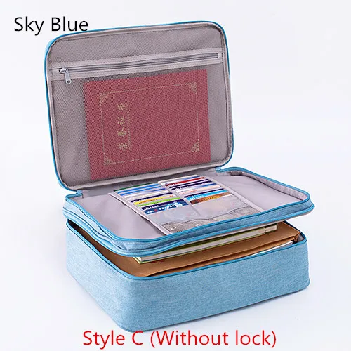C-Sky Blue Mihawk большая Вместительная дорожная Сумка для документов, паспорта, ID, кредитных карт, кошелек, держатель для наличных денег, органайзер, чехол, коробка с кодовым чехлом, принадлежности - Цвет: C-Sky Blue