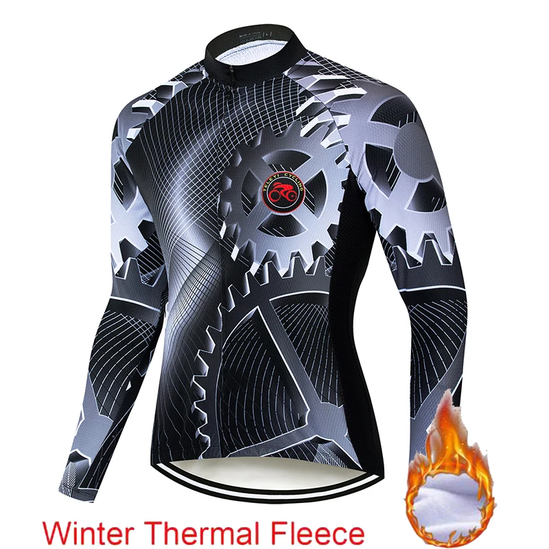 Ropa ciclismo теплая Зимняя Теплая Флисовая велосипедная одежда, мужская Трикотажная одежда, костюм для езды на велосипеде, MTB Одежда, комбинезон, комплект - Цвет: Cycling Clothes