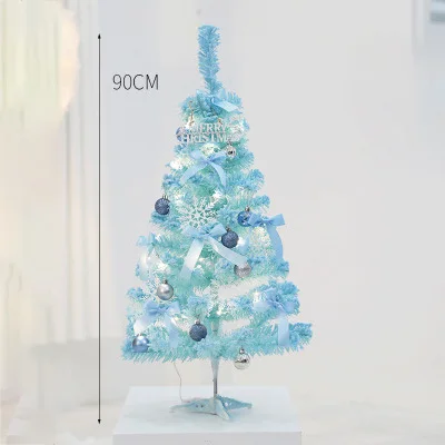 90cm sets Романтические синие украшения для рождественской елки, аксессуары для дома, новогодний фестиваль, вечерние реквизиты, ручной работы, Санта-дерево, детские игрушки - Цвет: 90cm sets